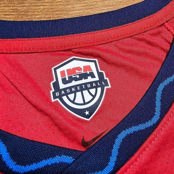 Nike USA Basketball Olympics Jersey Blank Women's L Red Navy Stars Stars DD1568 - Picture 5 of 15